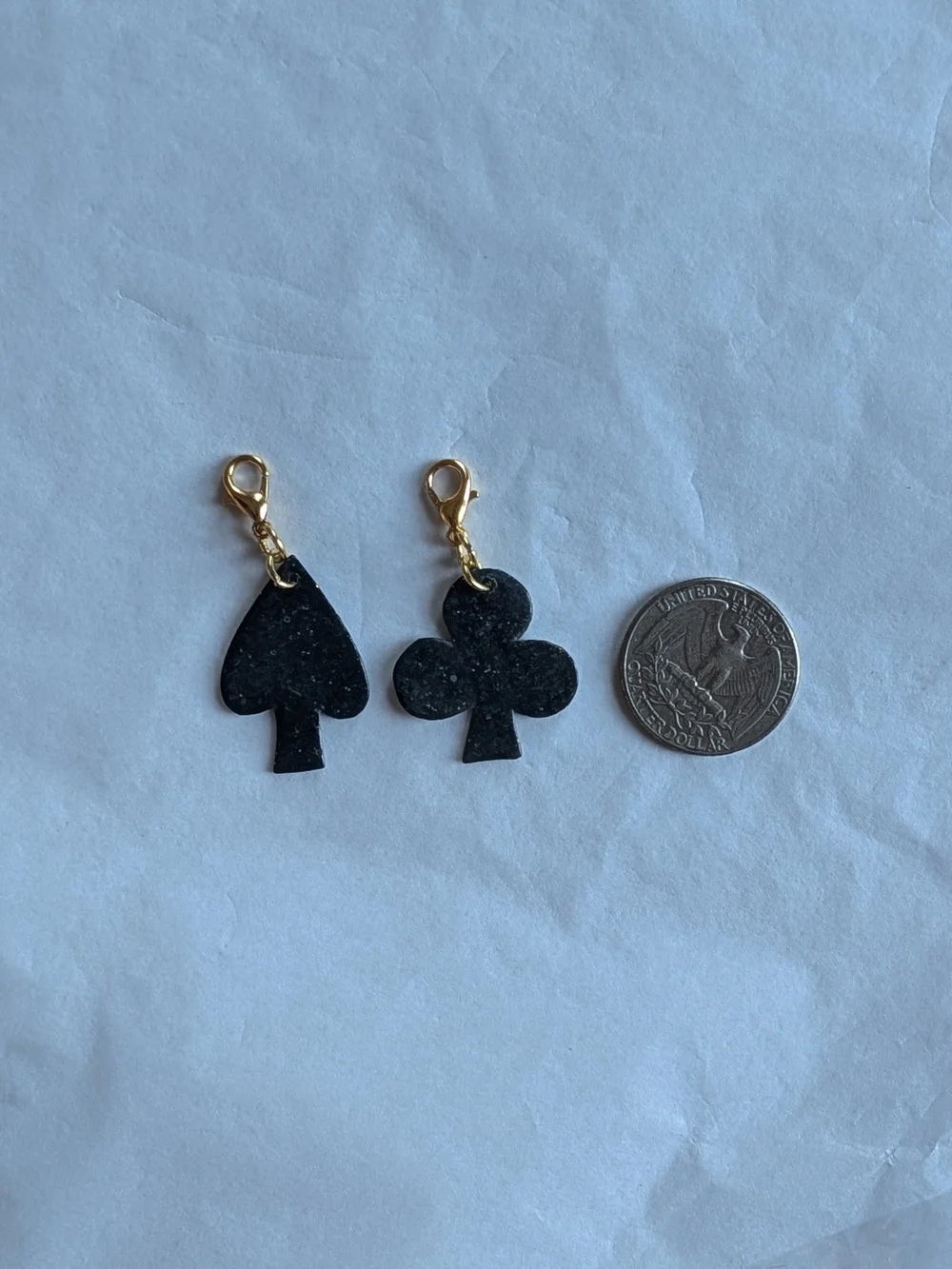 1 spades and 1 clubs bag charm/key chain